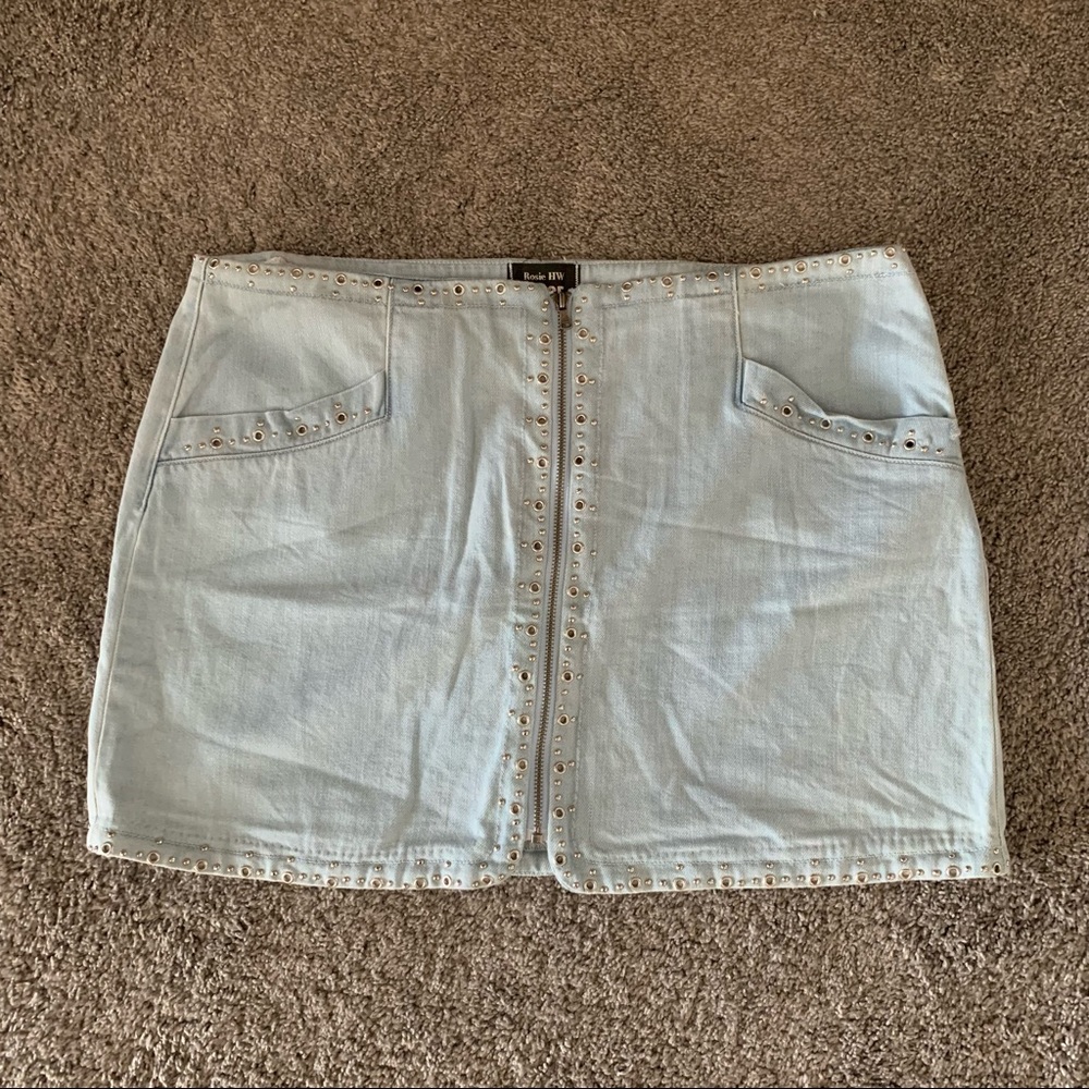 PAIGE Rosie HW Denim Skirt with Grommets Size 32